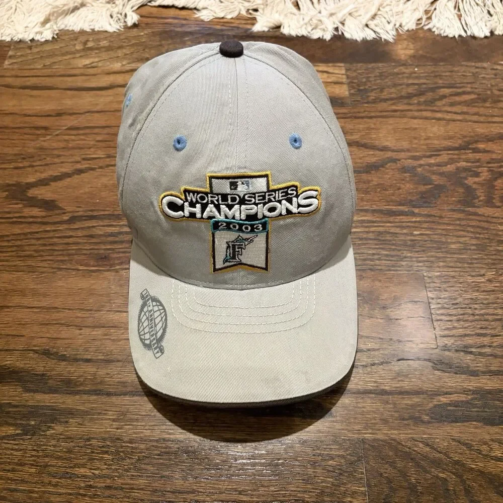 New Era Florida Marlins 2003 World Series Champions Adjustable Gray Hat Cap MLB